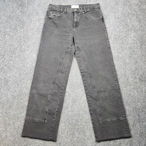 We The Free Jeans Womens 28 Gray High Rise Relaxed Straight Utility Double Knee‎